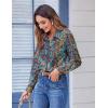 Zeagoo Button Down Shirts for Women Dressy Floral Printed Long Sleeve Blouse Business Casual Work Tops(Mz779)