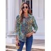 Zeagoo Button Down Shirts for Women Dressy Floral Printed Long Sleeve Blouse Business Casual Work Tops(Mz779)