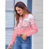 Zeagoo Button Down Shirts for Women Dressy Floral Printed Long Sleeve Blouse Business Casual Work Tops(Pink Flower)