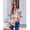 Zeagoo Button Down Shirts for Women Dressy Floral Printed Long Sleeve Blouse Business Casual Work Tops(Pink Plaid)