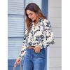 Zeagoo Button Down Shirts for Women Dressy Floral Printed Long Sleeve Blouse Business Casual Work Tops(Sf198)