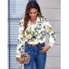 Zeagoo Button Down Shirts for Women Dressy Floral Printed Long Sleeve Blouse Business Casual Work Tops(Sp99)