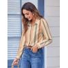 Zeagoo Button Down Shirts for Women Dressy Floral Printed Long Sleeve Blouse Business Casual Work Tops(Stripe Multicolor)