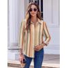 Zeagoo Button Down Shirts for Women Dressy Floral Printed Long Sleeve Blouse Business Casual Work Tops(Stripe Multicolor)
