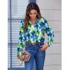 Zeagoo Button Down Shirts for Women Dressy Floral Printed Long Sleeve Blouse Business Casual Work Tops(Wf32)