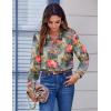Zeagoo Button Down Shirts for Women Dressy Floral Printed Long Sleeve Blouse Business Casual Work Tops(Wf70)
