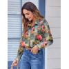 Zeagoo Button Down Shirts for Women Dressy Floral Printed Long Sleeve Blouse Business Casual Work Tops(Wf70)