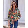 Zeagoo Button Down Shirts for Women Dressy Floral Printed Long Sleeve Blouse Business Casual Work Tops(Wf70)