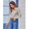Zeagoo Button Down Shirts for Women Dressy Floral Printed Long Sleeve Blouse Business Casual Work Tops(Xh216)
