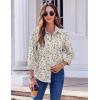 Zeagoo Button Down Shirts for Women Dressy Floral Printed Long Sleeve Blouse Business Casual Work Tops(Xh216)