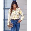 Zeagoo Button Down Shirts for Women Dressy Floral Printed Long Sleeve Blouse Business Casual Work Tops(Xh403)