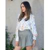 Zeagoo Button Down Shirts for Women Dressy Floral Printed Long Sleeve Blouse Business Casual Work Tops(Xh403)