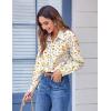 Zeagoo Button Down Shirts for Women Dressy Floral Printed Long Sleeve Blouse Business Casual Work Tops(Xh403)