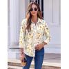 Zeagoo Button Down Shirts for Women Dressy Floral Printed Long Sleeve Blouse Business Casual Work Tops(Xh403)