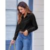Zeagoo Button Down Shirts for Women Dressy Floral Printed Long Sleeve Blouse Business Casual Work Tops(Z Black)