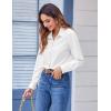 Zeagoo Button Down Shirts for Women Dressy Floral Printed Long Sleeve Blouse Business Casual Work Tops(Z White)