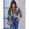 Zeagoo Button Down Shirts for Women Dressy Floral Printed Long Sleeve Blouse Business Casual Work Tops(Zr220)