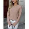 Zeagoo Fall Sweaters for Women 2026 Long Sleeve Crewneck Ribbed Knit Pullover Sweater Loose Fit Basic Jumper Tops(A Apricot)