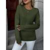 Zeagoo Fall Sweaters for Women 2026 Long Sleeve Crewneck Ribbed Knit Pullover Sweater Loose Fit Basic Jumper Tops(A Army Green)