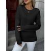 Zeagoo Fall Sweaters for Women 2026 Long Sleeve Crewneck Ribbed Knit Pullover Sweater Loose Fit Basic Jumper Tops(A Black)