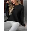 Zeagoo Fall Sweaters for Women 2026 Long Sleeve Crewneck Ribbed Knit Pullover Sweater Loose Fit Basic Jumper Tops(A Black)
