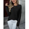 Zeagoo Fall Sweaters for Women 2026 Long Sleeve Crewneck Ribbed Knit Pullover Sweater Loose Fit Basic Jumper Tops(A Black)