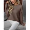 Zeagoo Fall Sweaters for Women 2026 Long Sleeve Crewneck Ribbed Knit Pullover Sweater Loose Fit Basic Jumper Tops(A Brown)