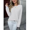 Zeagoo Fall Sweaters for Women 2026 Long Sleeve Crewneck Ribbed Knit Pullover Sweater Loose Fit Basic Jumper Tops(A White)