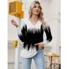 Zeagoo Long Sleeve Shirts for Women 2025 Casual Pleated V Neck Fall Tunic Tops Button Down Blouse Dressy Loose T-Shirts(Jb204)