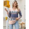 Zeagoo Long Sleeve Shirts for Women 2025 Casual Pleated V Neck Fall Tunic Tops Button Down Blouse Dressy Loose T-Shirts(Mz814)