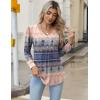 Zeagoo Long Sleeve Shirts for Women 2025 Casual Pleated V Neck Fall Tunic Tops Button Down Blouse Dressy Loose T-Shirts(Mz814)
