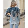Zeagoo Long Sleeve Shirts for Women 2025 Casual Pleated V Neck Fall Tunic Tops Button Down Blouse Dressy Loose T-Shirts(Mz837)