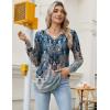 Zeagoo Long Sleeve Shirts for Women 2025 Casual Pleated V Neck Fall Tunic Tops Button Down Blouse Dressy Loose T-Shirts(Mz837)