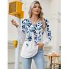 Zeagoo Long Sleeve Shirts for Women 2025 Casual Pleated V Neck Fall Tunic Tops Button Down Blouse Dressy Loose T-Shirts(Wf41)