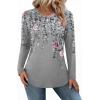Zeagoo Long Sleeve Shirts for Women Crew Neck Casual Fall Fashion Blouses Basic Tunic Tops Dressy Work Clothes(A-grey Print-hf36)