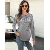 Zeagoo Long Sleeve Shirts for Women Crew Neck Casual Fall Fashion Blouses Basic Tunic Tops Dressy Work Clothes(A-grey Print-hf36)