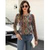 Zeagoo Long Sleeve Shirts for Women Crew Neck Casual Fall Fashion Blouses Basic Tunic Tops Dressy Work Clothes(A-multicolor-mz721)