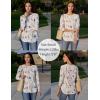 Zeagoo Long Sleeve Shirts for Women Crew Neck Casual Fall Fashion Blouses Basic Tunic Tops Dressy Work Clothes(A-white Flower-bf112)