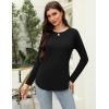 Zeagoo Long Sleeve Shirts for Women Crew Neck Casual Fall Fashion Blouses Basic Tunic Tops Dressy Work Clothes(Black)