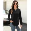 Zeagoo Long Sleeve Shirts for Women Crew Neck Casual Fall Fashion Blouses Basic Tunic Tops Dressy Work Clothes(Black)