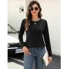 Zeagoo Long Sleeve Shirts for Women Crew Neck Casual Fall Fashion Blouses Basic Tunic Tops Dressy Work Clothes(Black)
