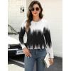 Zeagoo Long Sleeve Shirts for Women Crew Neck Casual Fall Fashion Blouses Basic Tunic Tops Dressy Work Clothes(Black White-jb204)