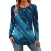 Zeagoo Long Sleeve Shirts for Women Crew Neck Casual Fall Fashion Blouses Basic Tunic Tops Dressy Work Clothes(Floral Green-cx287)