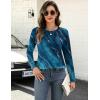 Zeagoo Long Sleeve Shirts for Women Crew Neck Casual Fall Fashion Blouses Basic Tunic Tops Dressy Work Clothes(Floral Green-cx287)