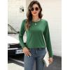 Zeagoo Long Sleeve Shirts for Women Crew Neck Casual Fall Fashion Blouses Basic Tunic Tops Dressy Work Clothes(Green)