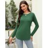 Zeagoo Long Sleeve Shirts for Women Crew Neck Casual Fall Fashion Blouses Basic Tunic Tops Dressy Work Clothes(Green)