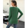 Zeagoo Long Sleeve Shirts for Women Crew Neck Casual Fall Fashion Blouses Basic Tunic Tops Dressy Work Clothes(Green)
