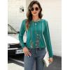 Zeagoo Long Sleeve Shirts for Women Crew Neck Casual Fall Fashion Blouses Basic Tunic Tops Dressy Work Clothes(Green Print-mz871)