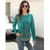 Zeagoo Long Sleeve Shirts for Women Crew Neck Casual Fall Fashion Blouses Basic Tunic Tops Dressy Work Clothes(Green Print-mz871)