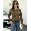 Zeagoo Long Sleeve Shirts for Women Crew Neck Casual Fall Fashion Blouses Basic Tunic Tops Dressy Work Clothes(Leopard Print-an136)
